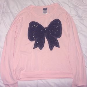 Delia's Soft Peach Bow Sweater