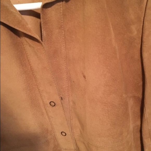 Brown Leather Button-Up Top - Picture 2 of 4