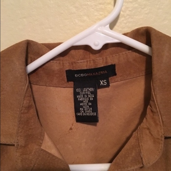 Brown Leather Button-Up Top - Picture 3 of 4
