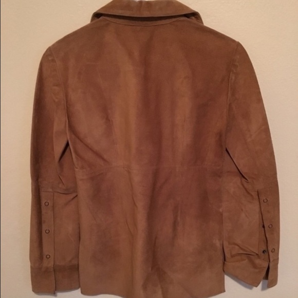 Brown Leather Button-Up Top - Picture 4 of 4