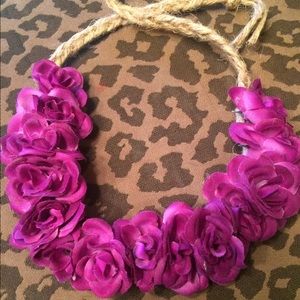 SOLD Purple Flower Tie Back Little Girls