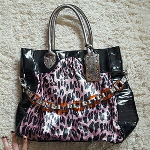Pink leopard print betsy Johnson purse