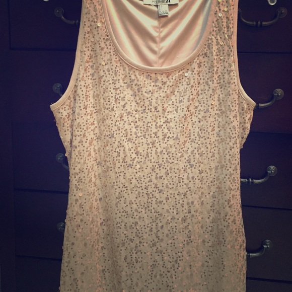 Tan/gold sequin dress