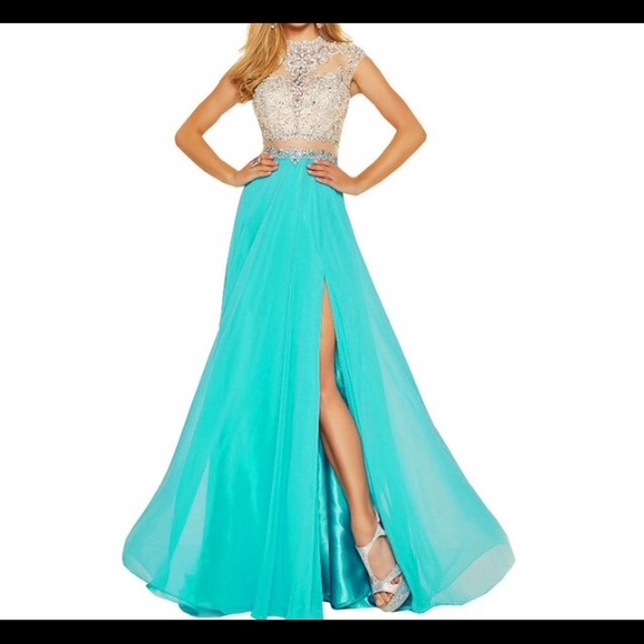 SOLD DO NOT BUY Two piece turquoise prom dress