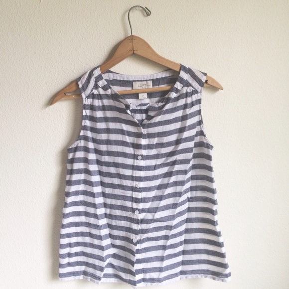 LOFT Tops - Loft cotton striped blouse