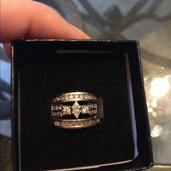 White gold and diamond wedding set