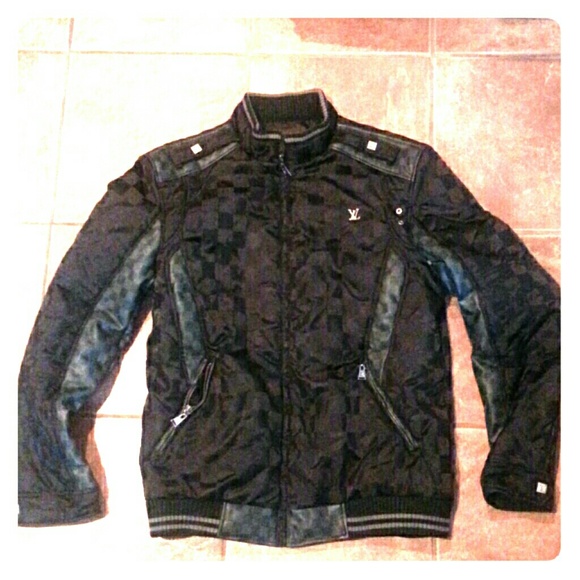 Men's Louis Vuitton Black Damier Motorcycle Jacket