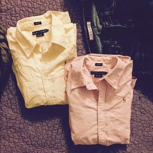 2 Classic Button up Polo shirts, Sz 10, slim fit