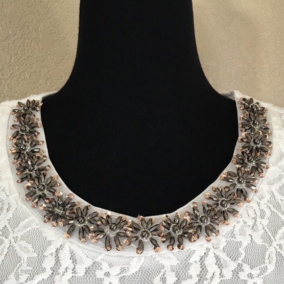 Lavish Tops - Embellished White Lace Top