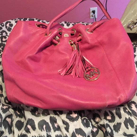 Large Pink Michael Kors Drawstring tote