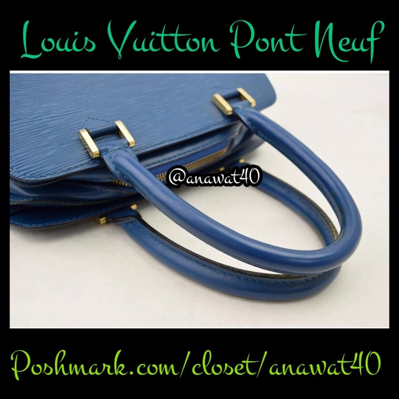 Authentic Louis Vuitton Pont Neuf Blue Epi Leather - Picture 2 of 4