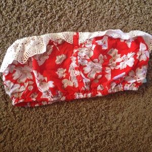 Red floral bandeau. PacSun