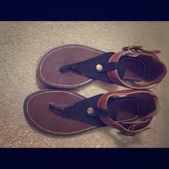 Black and brown sandals