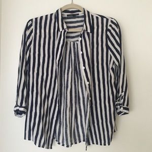 Love Culture Blue and Navy Blouse