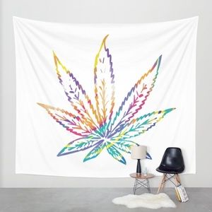 Pot leaf tapestry wall hanging