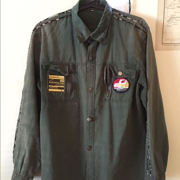 Vintage Army Green Shirt