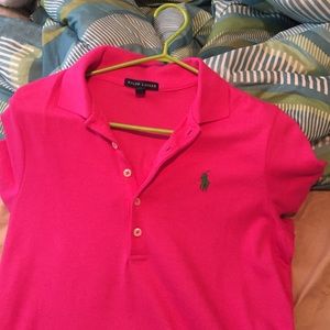Women's long pink polo dress