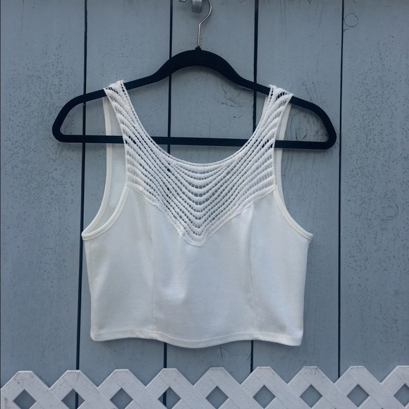 White Crochet Crop Top 💕