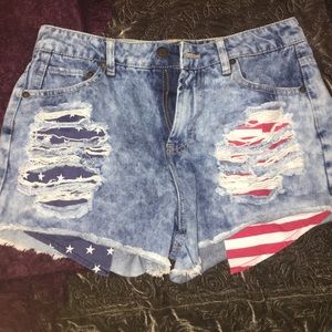 High waisted America shorts
