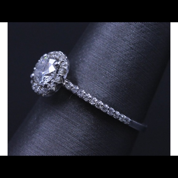Halo Style Diamond Engagement Ring 0.73 Carat