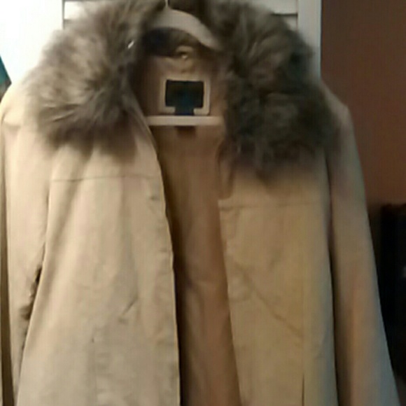 Leather suede jacket w removable fur