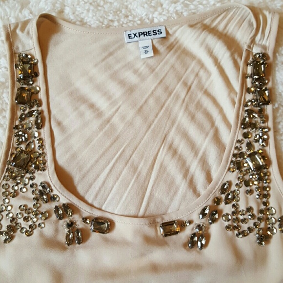 Express nude tank with champagne crystals - Picture 2 of 3