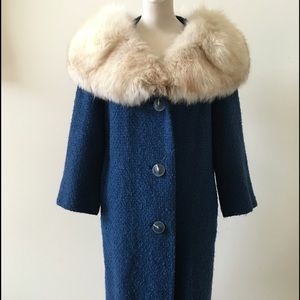 Vintage Glam Fur Collar Coat