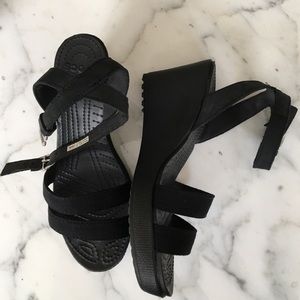 Croc Ankle Strap Wedged