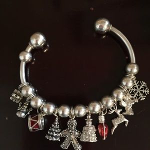 Sterling Silver Christmas Charm Bracelet