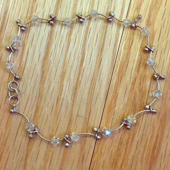 Crystal and silver bracelet