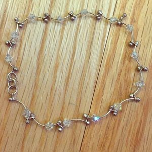 Crystal and silver bracelet