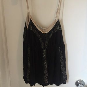 Black camisole with lace detail