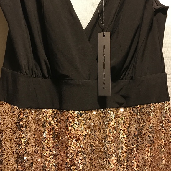Elegant black and gold dress - Picture 4 of 5