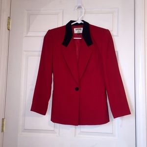 Pleated Red Blazer