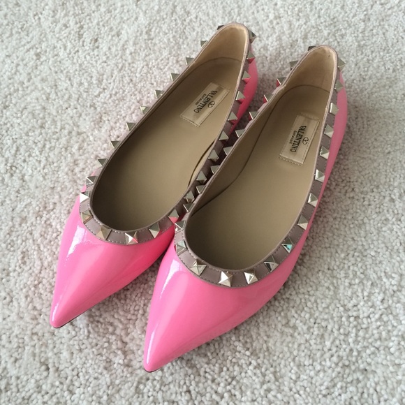 Pink studded flats