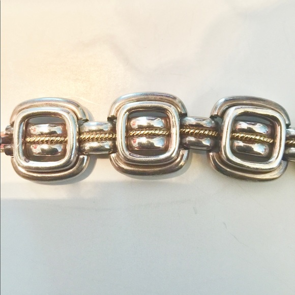 Vintage Tiffany Silver, 18kt  Gold Link Bracelet🌺 - Picture 5 of 7
