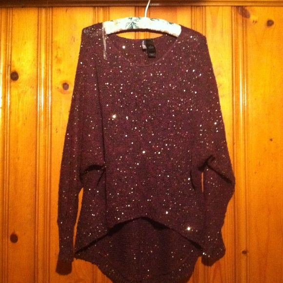Bisou Bisou maroon and gold sequin shirt XL N w/o