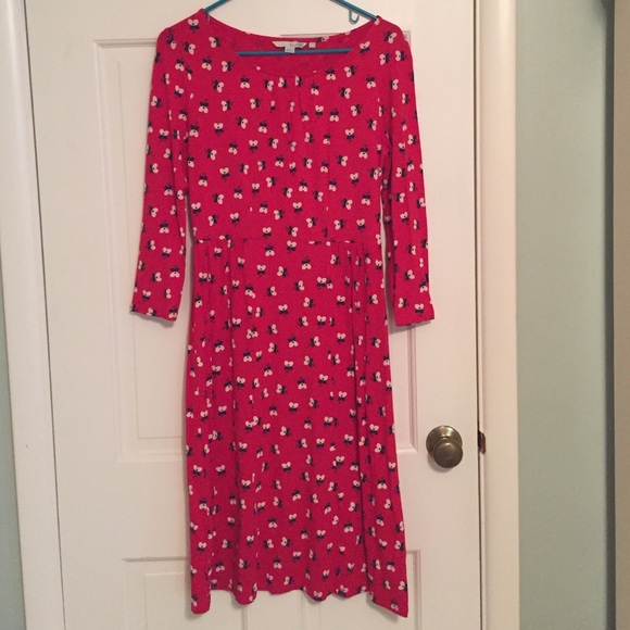Boden red print dress