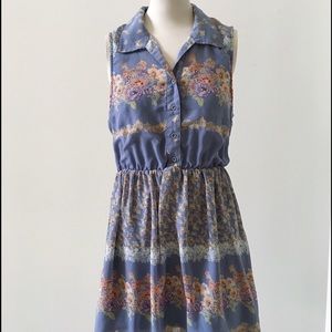 Modcloth Periwinkle Blue Floral Dress