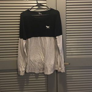 PINK black and white long sleeve shirt