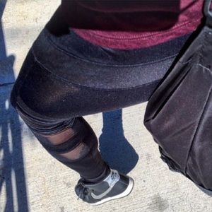 Forever 21 black leggings with mesh inserts