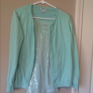 💐💕2 piece sequin tank and cardigan🌷