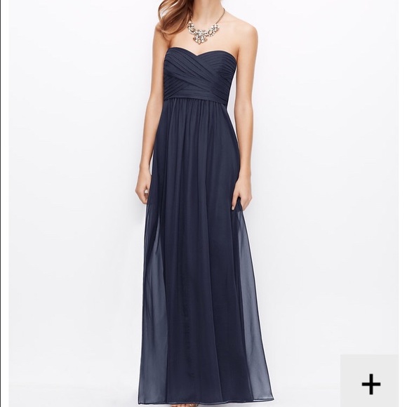 Ann taylor navy dress. Sweetheart top & chiffon