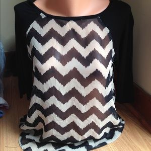 Chevron striped top. Very light and soft!