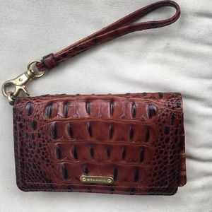 Brahmin "Debi Croc Embossed Leather Wristlet"