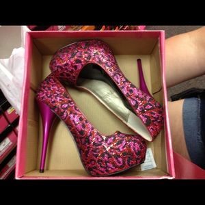 Glitter pink heels