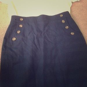 NWT Navy Stripe Loft Skirt
