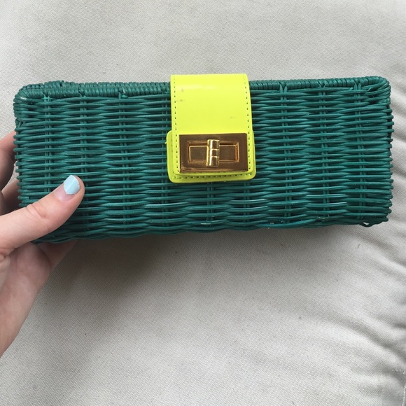 J. Crew Rattan Clutch