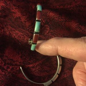 Turquoise, coral , silver