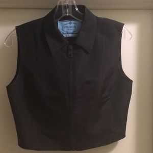 Prada 100% silk vest. Black